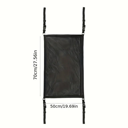 Car Ceiling Cargo Net Pocket, Car Ceiling Storage Net Strong Bearing Adjustable Capacity Roof Cargo Net Organizer, for SUV