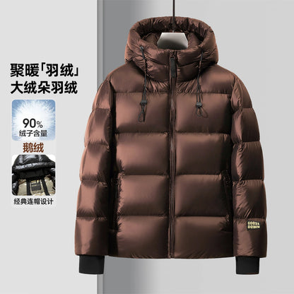 Really 90% Goose Down Coat Men Classic Winter Thick Warm Puffer Jacket Luxury Fashion Warm Hooded Goose Down Parkas Coat