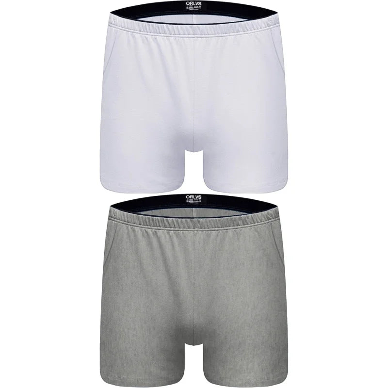 1/2/4 PCS ORLVS Boxer Men Underwear Cotton Pouch Boxershorts Sleep Men Underpants Panties For Swim Or Boxers Shorts With Pocket