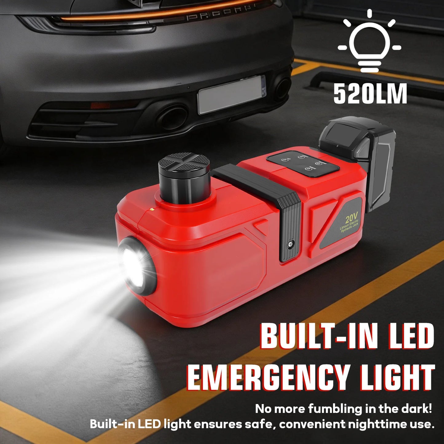 Electric Car Jack 5 Ton Hydraulic Jack Car Lift Floor Jack Change Tires Garage Repair with LED Light for Milwaukee 18V Battery