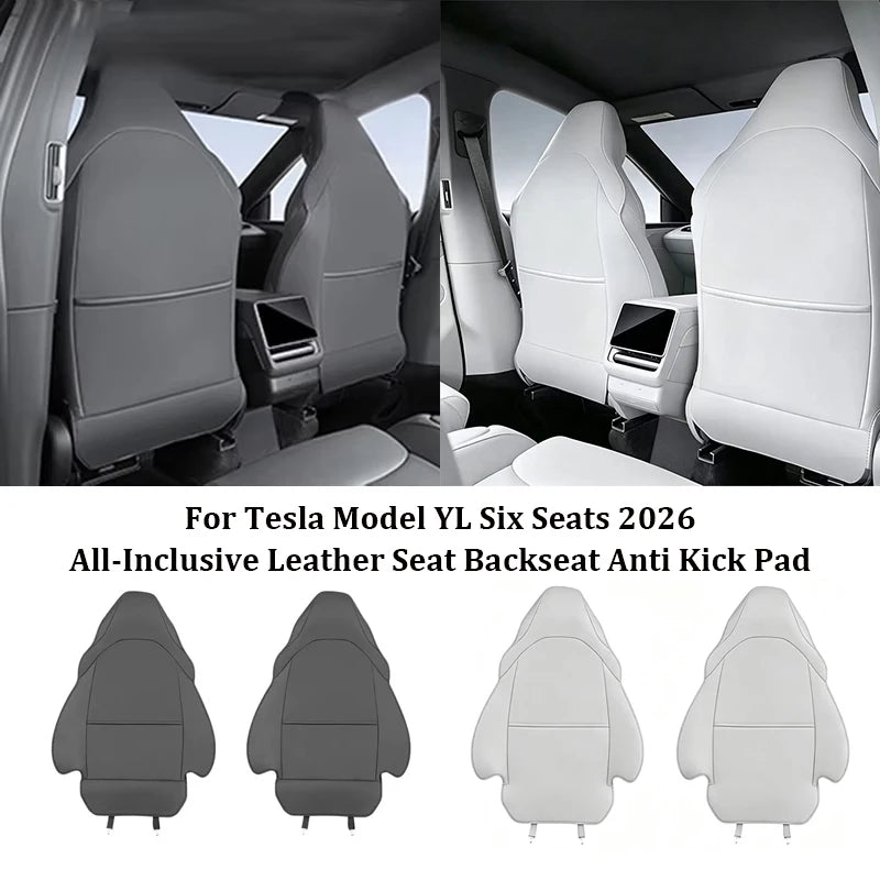Car Seat Backrest Anti Kick Pad For Tesla Model 3/Y/YL Six Seats 2026 Leather Full Surround Seat Back Anti Scratch Protector Mat