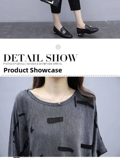 plus Size Summer Outfit Women's Batwing Sleeve Cover Belly Top And Seven Inch Pants Two Piece Set Fashionable plus Size Ensemble