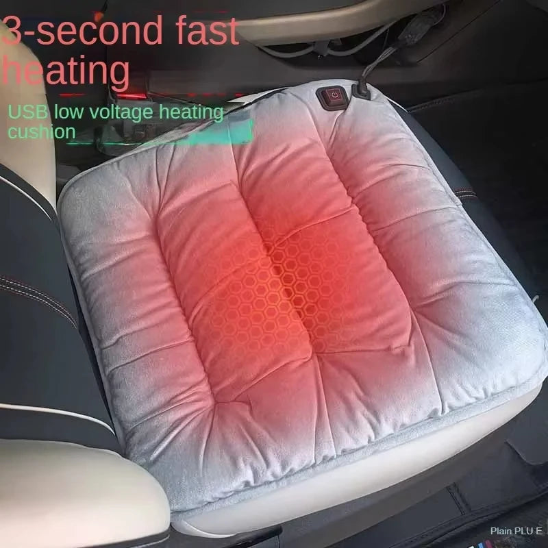 Adjustable Temperature Graphene Seat Cushion Car Winter Plush Seat Cushion 12V Universal Warm USB Electric Heating Seat Cushion