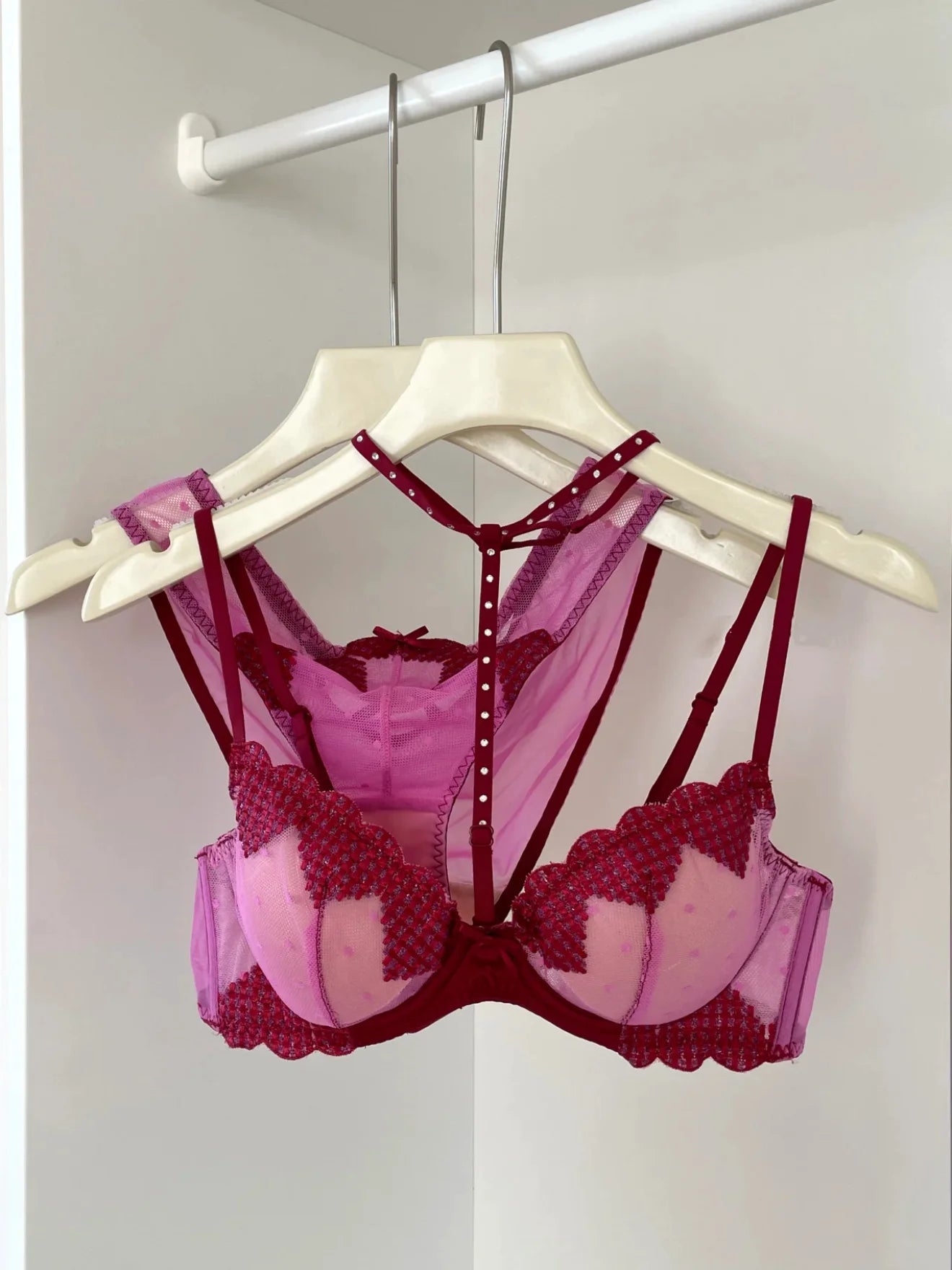 French-style Heart Embroidery Lingerie Set for Petite Women Soft Steel Cups Romantic Bra Set Hot Sale Comfortable  S-XL Hot Sale