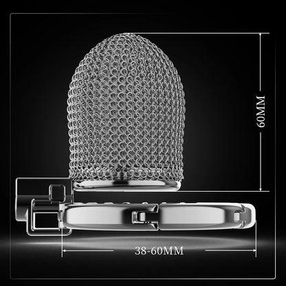 Metal Mesh Male Chastity Cage For Men One-Piece Adjustable Snap Ring CB Cock Cage SM Penis Urethra Lock BDSM Adult Sex Toys