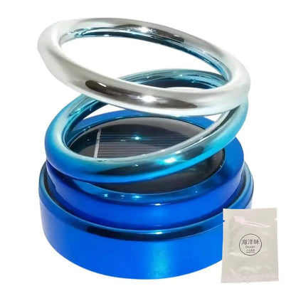 Car Perfume Diffuser Rotating Solar Air Freshener Double-ring Aromatherapy Diffuser Scent Car Decoration Interior Accessories