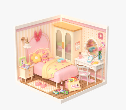 Robotime Rolife 3D Puzzle Model Super Store Series Lovely Pink Bedroom Plastic DIY Miniature House Kit Building Blocks Kits