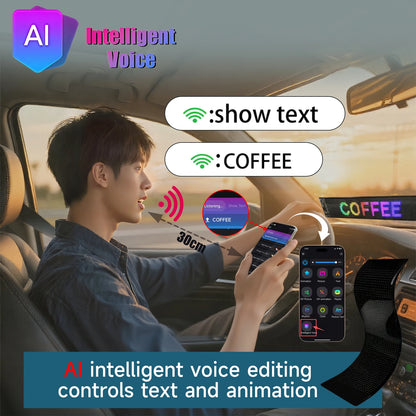 2025 NEW intelligent AI Devil Eyes AI voice control car LED signage  for custom text animation display for shops & parties lamp