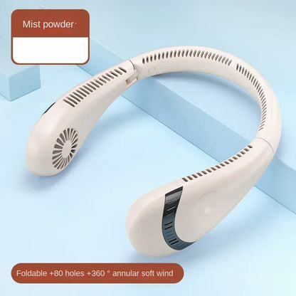 Portable Neck Fan Foldable Small Cooling Fan Air Conditioner Rechargeable USB Bladeless Neck Fan Personal Wearable Cooler