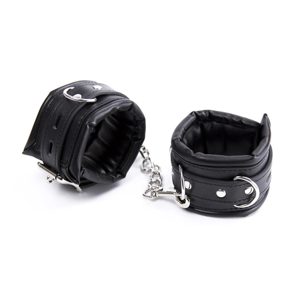 Bondage Kits Extendable Products Leather Restraint Set Handcuffs Ankle Cuffs Bdsm Toys For Couples Women 18 Adult Games