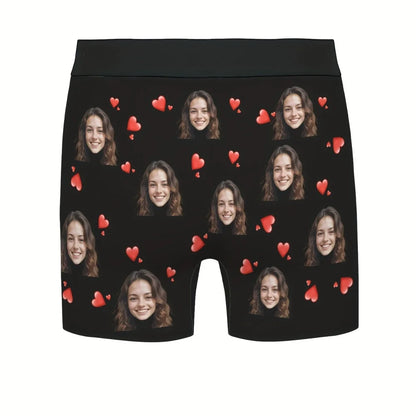 1Pc Personalized Custom Face Photo Men's Boxer Briefs -Customized Fun Men's Boxer Briefs for Valentine's Day &Anniversaries Gift