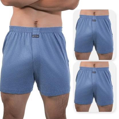 3pcs Mens High Waist Boxers Briefs 100% Cotton Plus Size Sleepwear Elastic Waistband Lounge ARO Pants Home Wear Comfort 50-140kg