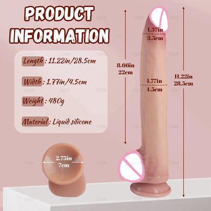 Realistic Long Dildo Flesh Skin Soft Big Dick Double Silicone Small Penis For Woman Man Anal Sex Toys Suction Cup Masturbator