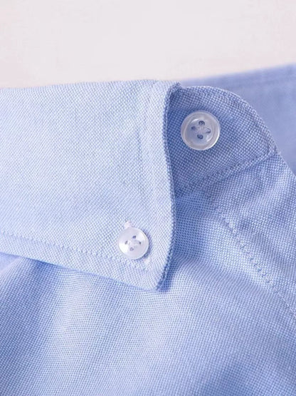 100% Cotton Men's Oxford Shirts Spring Autumn Long Sleeve Basic Casual Solid Striped Button Down Social Business Formal Plus 5XL