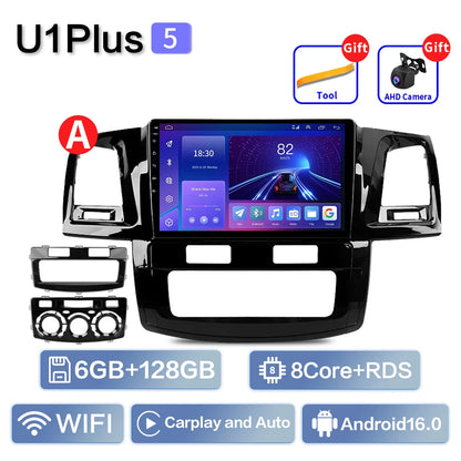 For Toyota Fortuner HILUX Revo Vigo 2007-2015 Multimedia Video Player Stereo GPS Android 16 2din Carplay Car Radio