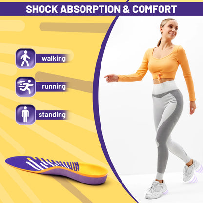 High-Resilience Shock Absorbing Arch Support Insoles - Enhance Comfort and Stability for Daily Activities