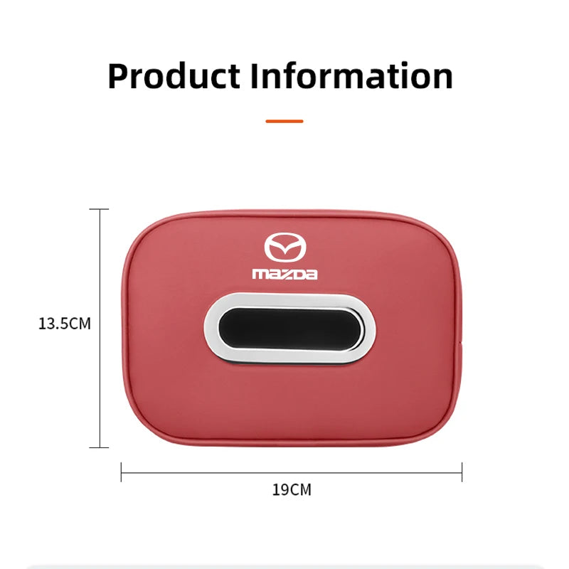 Leather Car Tissue Box Holder Back Seat Multi Storage Bag For Mazda 3 CX5 CX30 MX5 CX3 CX9 CX7 MX3 MX6 CX50 CX60 CX70 CX80 CX90