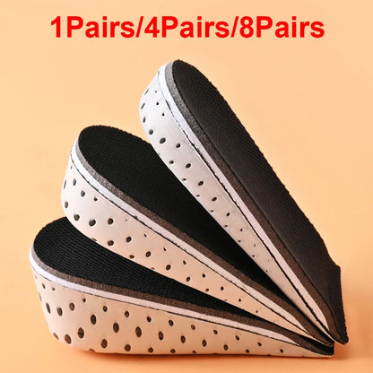 1/4/8Pairs Height Increase Insole Do Not Collapse Half Pad Breathable Memory Foam Heel Lifting Inserts Shoe Lifts Shoe Pads