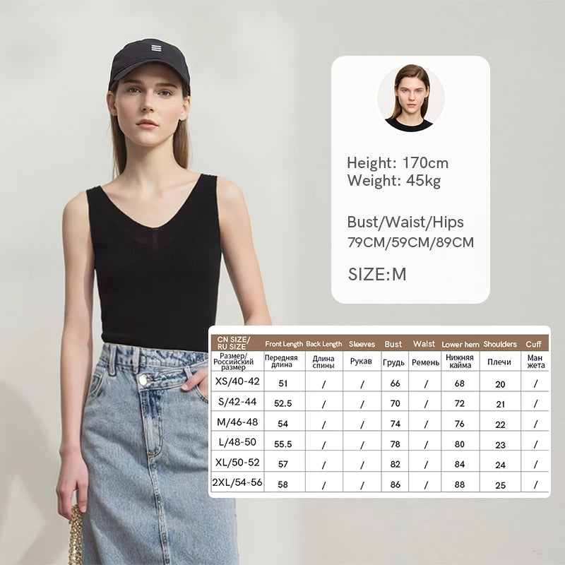Amii Women's Tank Top 2026 Summer New Solid Color Slim Fit Sleeveless Vest Casual Layering V-Neck Camisole For Women 12642062