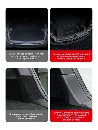 YZ For Tesla Model Y Juniper 2026 Trunk Sill Plate Protector TPE Rubber Protector Tesla Threshold Bumper Pad Prevent Scratching