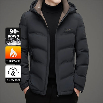 High End Thick Hooded Fashion Windbreaker Casual Brand Mens Parkas Winter Warm Feather Puffer Jacket Outwear Down Jacket