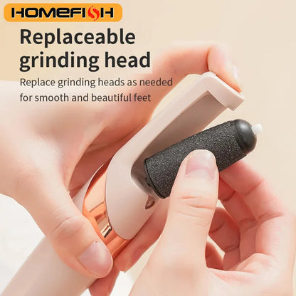 HOMEFISH Electric Foot Grinder Automatic Foot Callus Rubbing Pedicure Dead Skin Callus Remover for Foot Rechargeable Foot Beauty