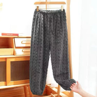 Women's Fleece Lined Flannel Pajama Pants Thick Home Clothes Autumn Winter Warm Fairy Style plus Size Comfortable Long Pants
