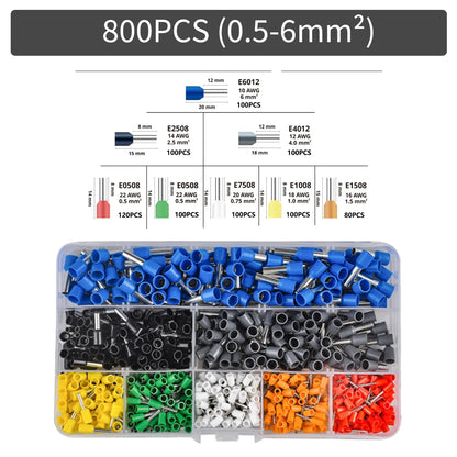 300-2000 pcs Durable Wire Connect Insulated Connector Crimp Terminator Cold Pressed Insulated Termina