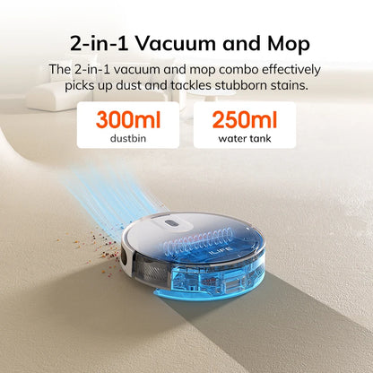 Ilife V20 Robot Vacuum Cleaner, 5000Pa Suction, Sof Lidar Smart Navigation, App Control, Customizable Cleaning, Self Charging