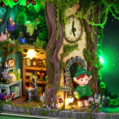 Secret Wonderland Mini 3D Puzzle Model Dollhouse Set DIY Handmade Dollhouse Bookshelf Set, Wooden Crafts Birthday Gift