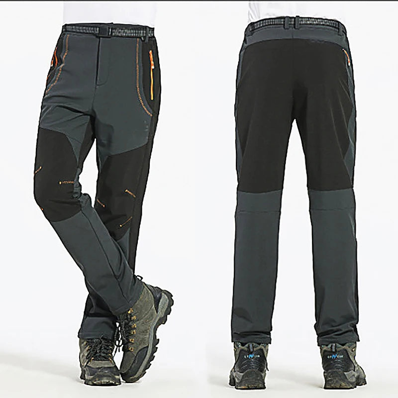 2024 Winter Fleece Hiking Pants Thick Warm Waterproof Trousers Windproof Outdoor Soft Shell Trousers Trekking Camping Ski Pants