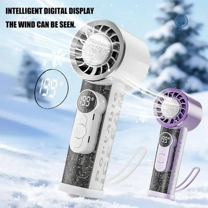 Portable Handheld Fan Rechargeable Clear Shell Cooling Fan for Outdoor Activities, Travel, Working Easy to Carry