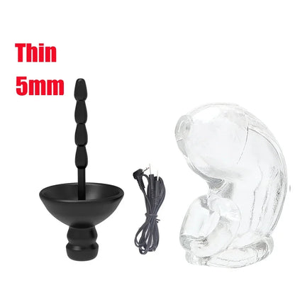 Electric Shock Bdsm Cock Sheath Ball Stretcher Host Cable E-stim Penis Ring Electro Sex Toy for Men Glans Testicle Loops Massage