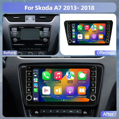 Jundof 2 Din Android 13 Car Radio For Skoda Octavia 3 A7 2013-2018 Multimedia Video Player 4G WiFi Navigation Carplay Head unit