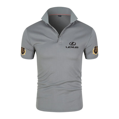 Lexus chiffon fabric lapel polo shirt, F1 racing Toyota team, 4S store fan customization, men's casual T-shirt