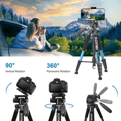 187cm/73.6in Tall Zomei Aluminum Alloy Portable Tripod for Camera DSLR Canon Nikon, 360 Degree Panorama Photography Phone Stand
