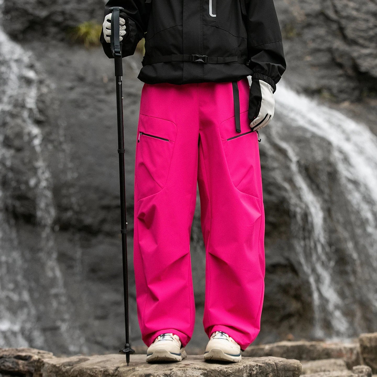 Detachable Inner  Three-in-One down Snow Pants Thick Warm Youth Casual Straight Leg Trousers Unisex Lunar New Year Red