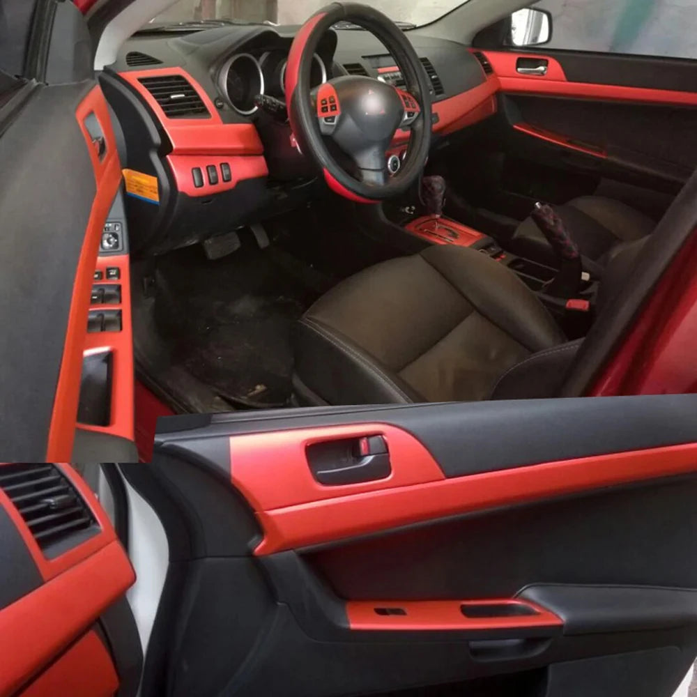 For Mitsubishi Lancer EX2009-2016 Interior Central Control Panel Door Handle Carbon Fiber Stickers Decals Car styling Accessorie