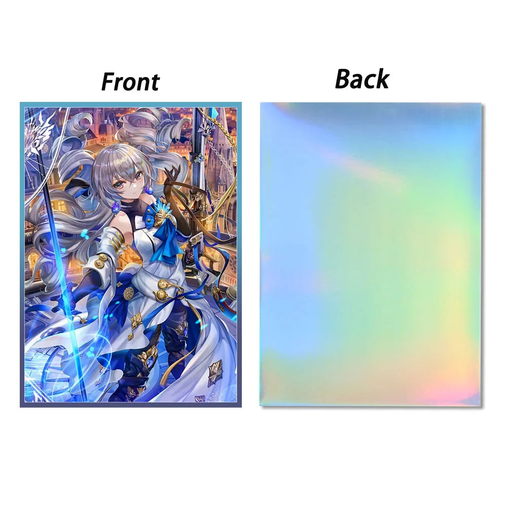 60PCS 67x92mm Holographic Card Sleeves Standard Size Anime Card Sleeves Board Game for MTG/PKM Protective Cards as Toys Gifts