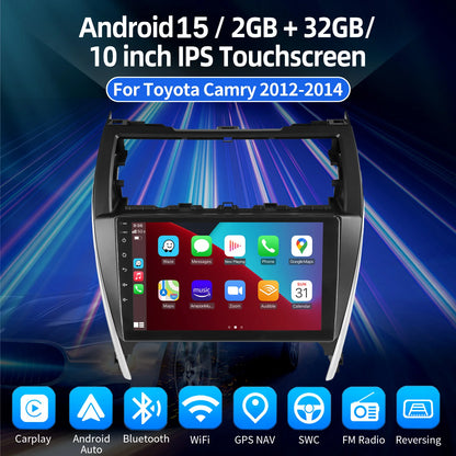 10.1" Android15 JBL For Toyota Camry 7 XV 50 55 2012 2013 2014-2015 2016 2017 Multimedia Carplay Car Player GPS Navigation Radio