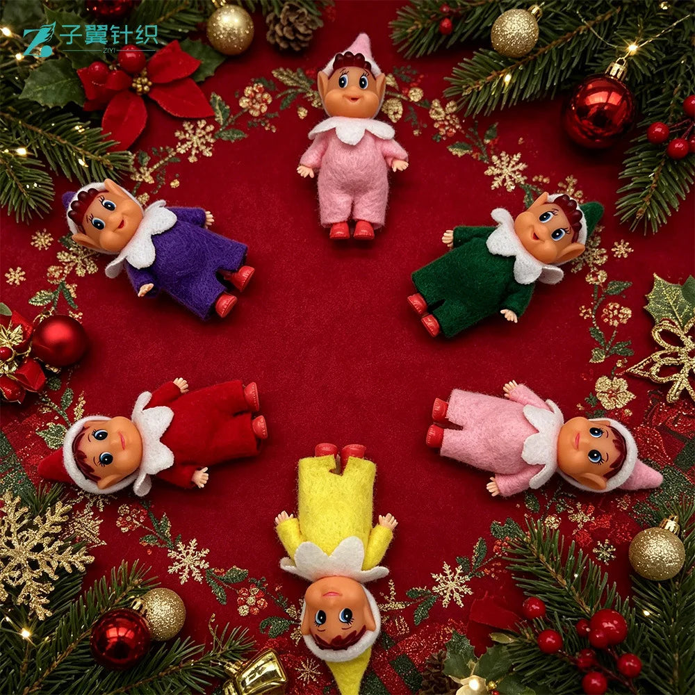 Vinyl Christmas Elf Doll Toy Ornament Christmas Tree Bookshelf Elf Decoration Christmas Gift Toy