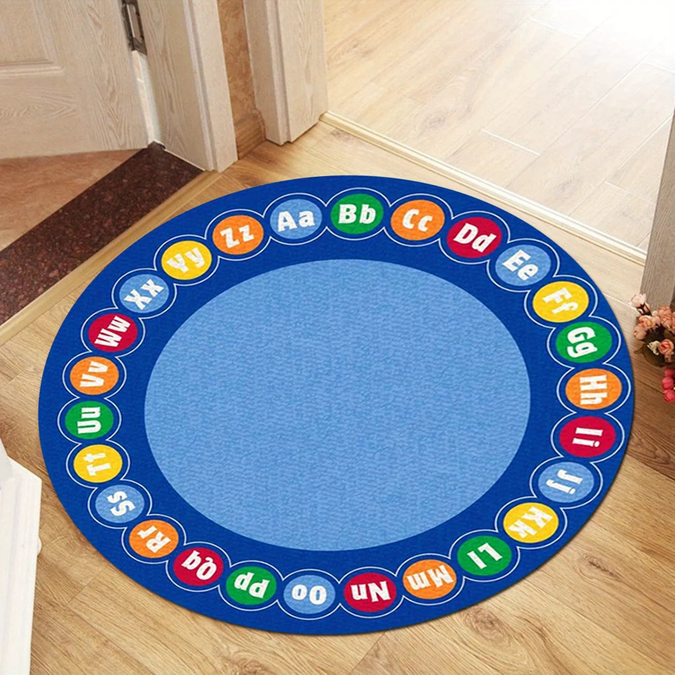 Alphabet Learning Round Carpet Flannel Soft Educational Play Mat Kids Children Nursery School Classroom FloorMat NonSlipWashable