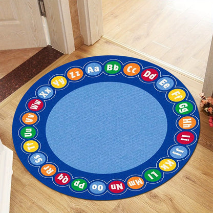 Alphabet Learning Round Carpet Flannel Soft Educational Play Mat Kids Children Nursery School Classroom FloorMat NonSlipWashable