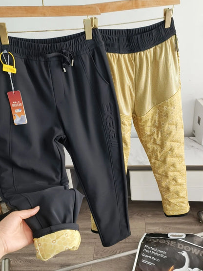 Heated Graphene Warmth Couples Style 90 White Goose down Casual down Pants Anti-Cold Waterproof Straight Leg Fashion Urban Wear