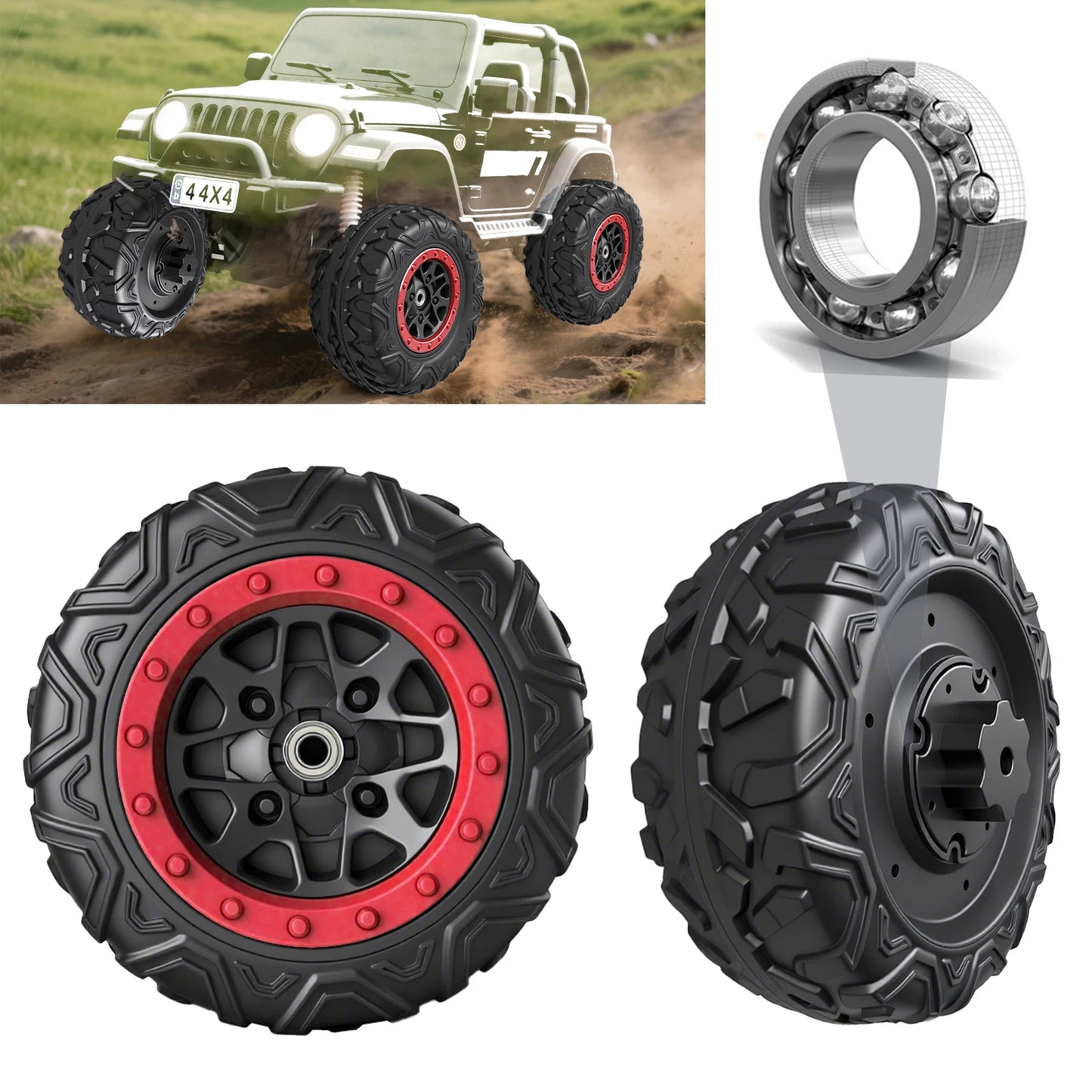21CM/25CM/30CM,8/10/12in Children Electric Ride on Car EVA Solid Rubber Alligator Tire,Kart drifting car tire,Coupler, bearing