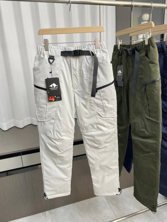 Men's Winter Outdoor Waterproof down Trousers 90 Goose down Workwear Long Pants Youth Fashion Casual  Color