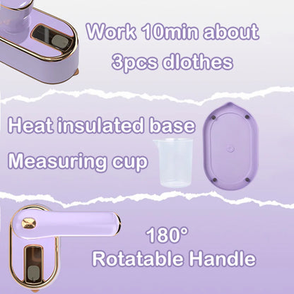Portable Mini Steam Iron Handheld Garment Steamer Fast Heating Dry Wet Ironing Machine Travel Clothes Steamer Rotating Handle