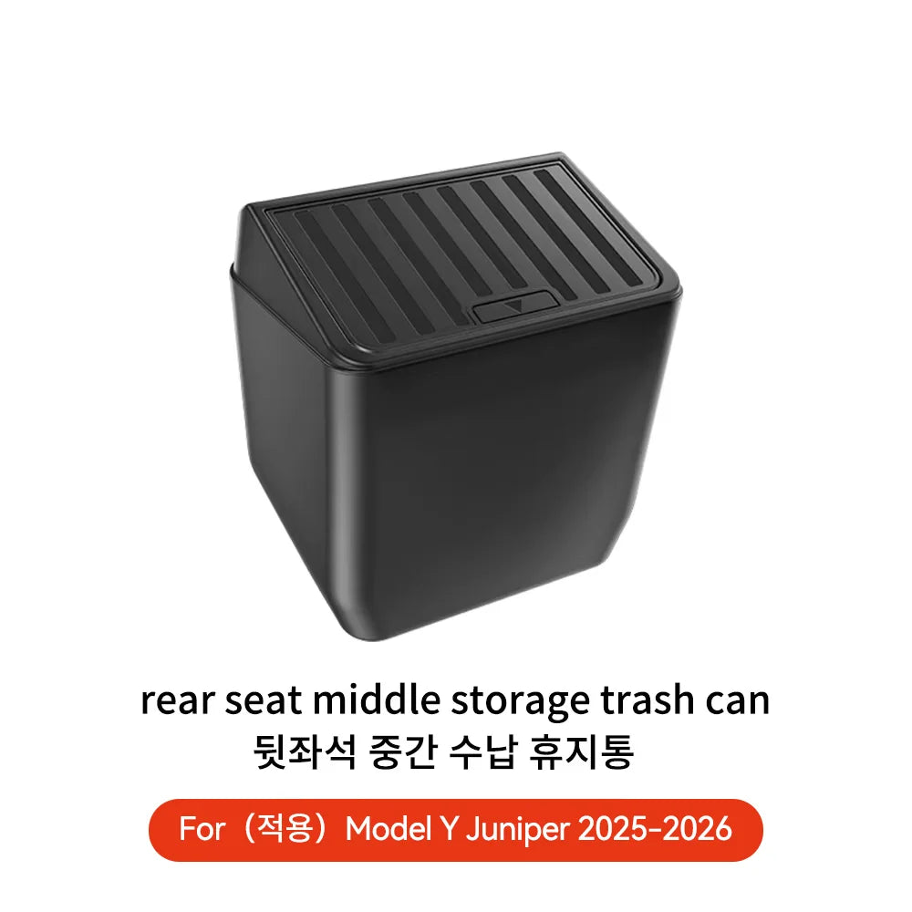 YZ For Tesla Model 3 Higland Y Juniper 2026 Rear Trash Can Storage Box With Cover Car Speical Organizer Umbrella Box Accessories