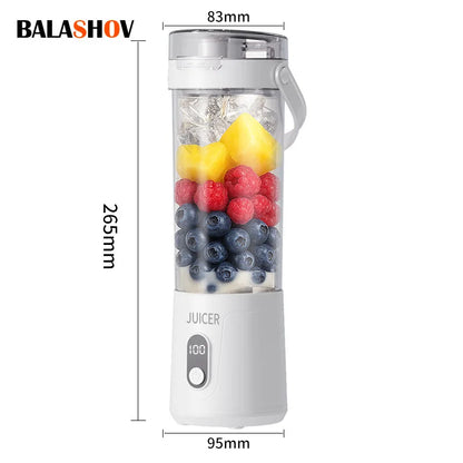 600ML Portable Juicing Cup Multifunctional Household Crushed Ice Juicer Outdoor USB Rechargeable Electric  Fruit Juice Machine