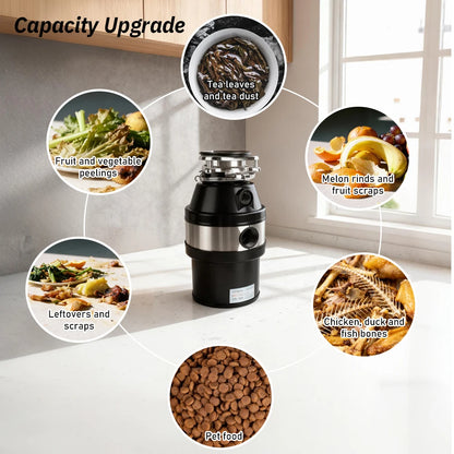 Electric Kitchen Food Waste Disposer Heavy-duty Under Sink Grind Garbage Disposal Unit Food Waste Grinder Machine 220V 550W